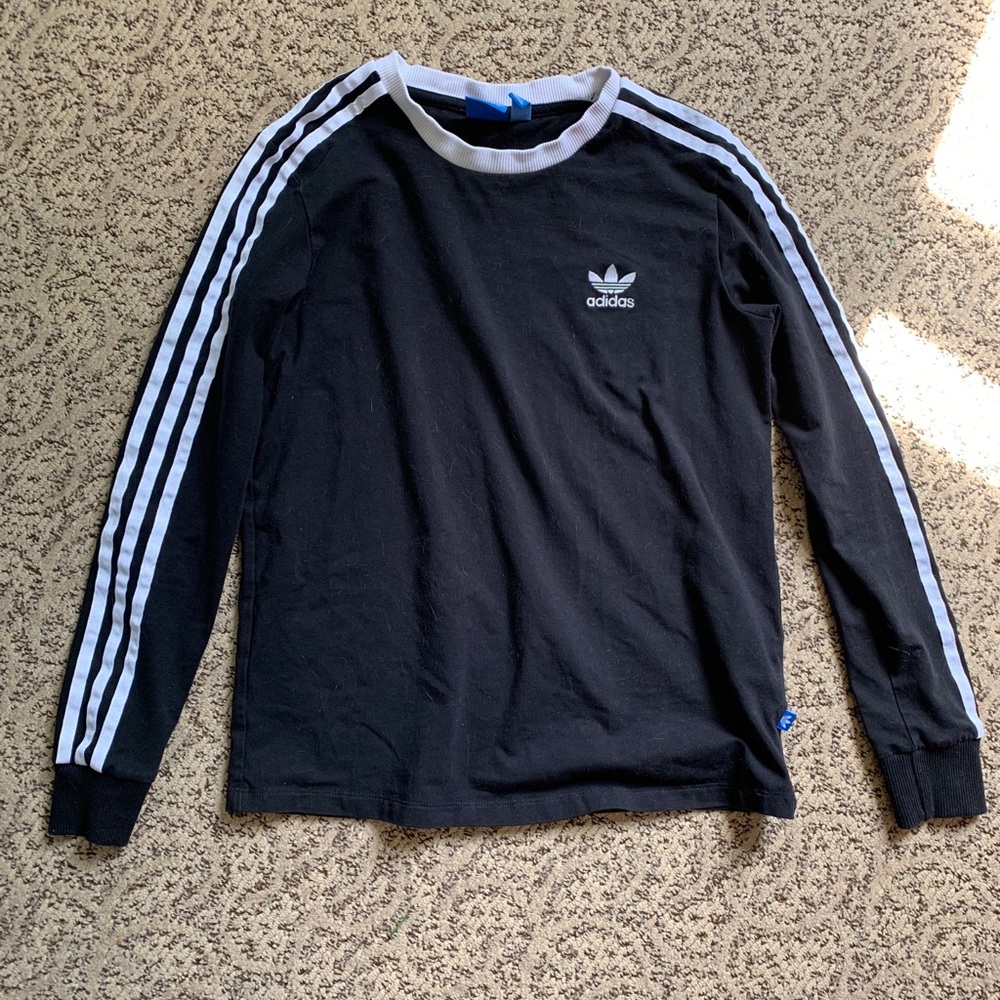 Adidas 3 stripe t shirt